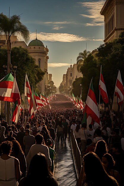 Mexikaner feiern ihren nationalen Unabhängigkeitstag mit stolzen Flaggen und kulturellen Traditionen