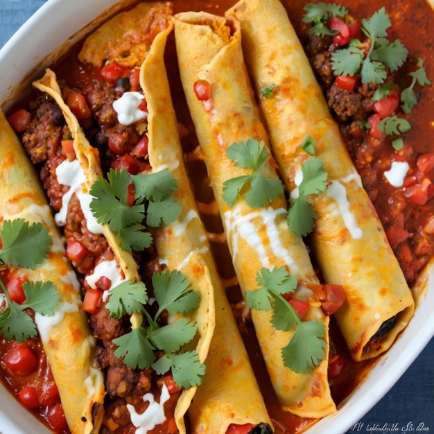 Mexikanische Enchiladas mit vegetarischem Geschmack