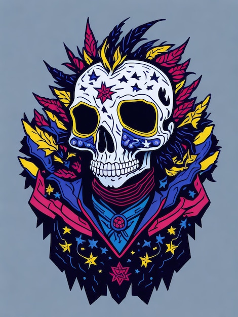 Mexikanische Feiertagsillustration eines gotischen Tages der Toten Schädel