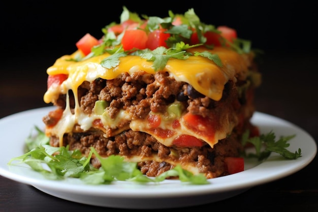 Mexikanische Lasagne mit Tortillas und Chees