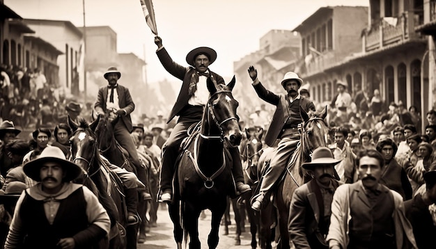 Mexikanische Revolution im Jahr 1910 Schwarz-Weiß-Redaktionsfotografie