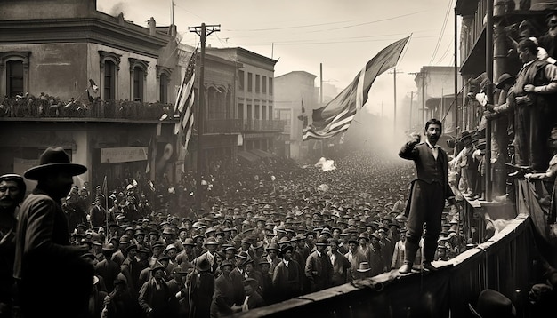 Mexikanische Revolution im Jahr 1910 Schwarz-Weiß-Redaktionsfotografie