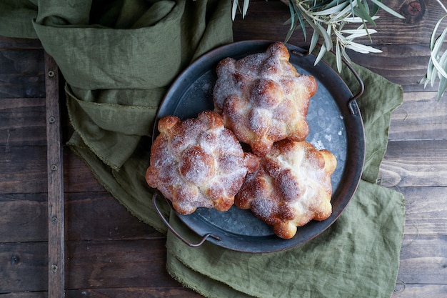 Mexikanische Süßigkeitenverbote für den Tag der Toten, pan de muerto