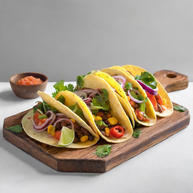 Mexikanische Tacos auf weißem Hintergrund