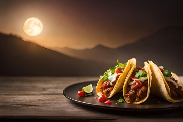 Mexikanische Tacos mit Rindfleisch in Tomatensauce und