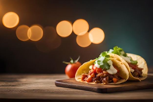 Mexikanische Tacos mit Rindfleisch in Tomatensauce und