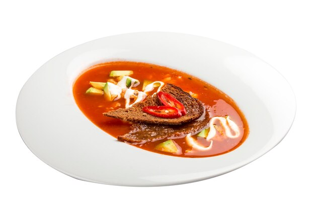 Mexikanische würzige Suppe mit Hähnchenfilet