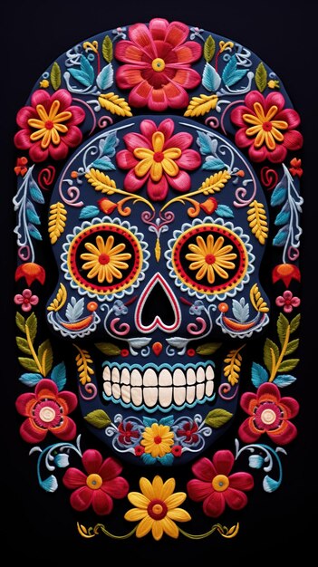 Mexikanischer Dia de Los Muertos Feiertag traditioneller ethnischer Design-Hintergrund