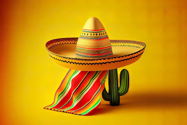 Mexikanischer Hutsombrero mit Schnurrbart