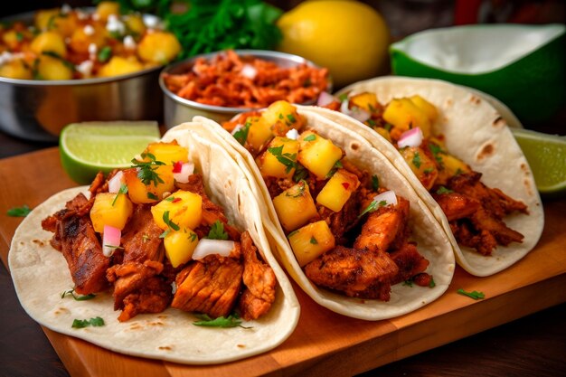 Foto mexikanischer tacos al pastor