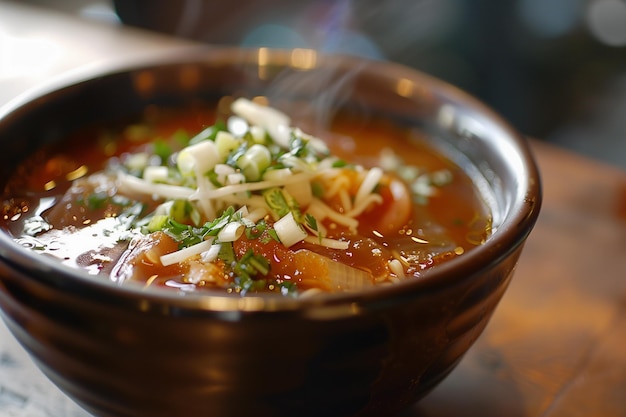 Mexikanisches Essen Pozole Seitenansicht