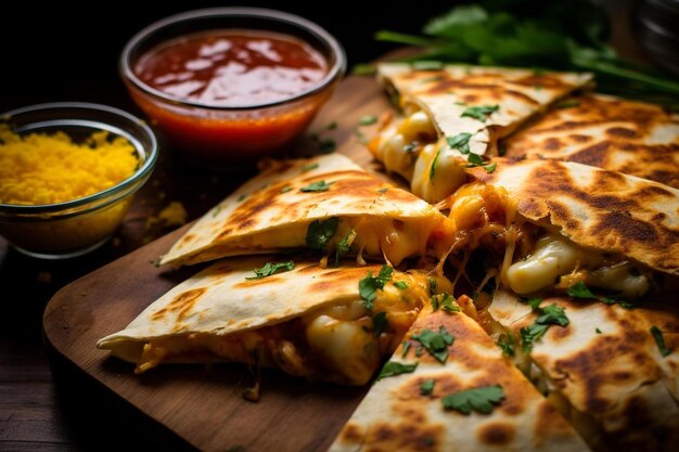 Foto mexikanisches straßenessen quesadilla