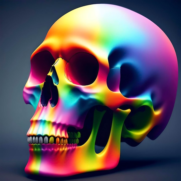 Mexikanisches Totenkopf-Design. Digitaler Kunst-Halloween-Schädel