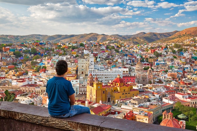 Mexiko Guanajuato Panoramablick von einem malerischen Aussichtspunkt in der Nähe von Pipila Monument