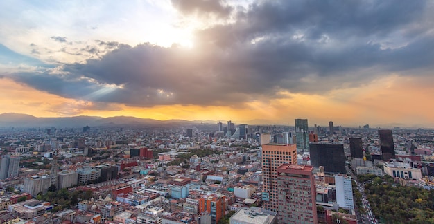 Mexiko Panoramablick auf die Skyline von Mexiko-Stadt von der Aussichtsplattform des Torre Latinoamericana