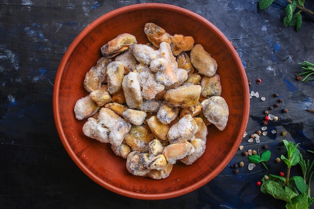 Mexilhões frutos do mar congelados semi-acabados