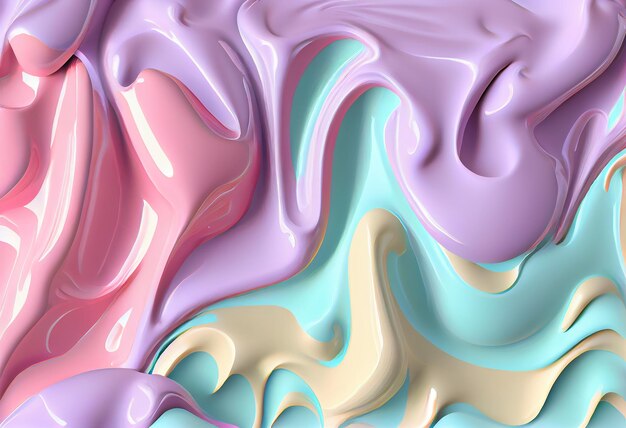 Mezcla de arco iris líquido Textura de plástico ondulado Lámina de silicona antiarrugas Fondo de arrugas Muescas de lámina de caucho Ilustración de arte Generativo Ai