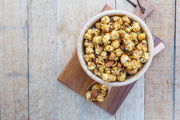 Mezcla de caramelo de palomitas macadamia y sabor de almendras