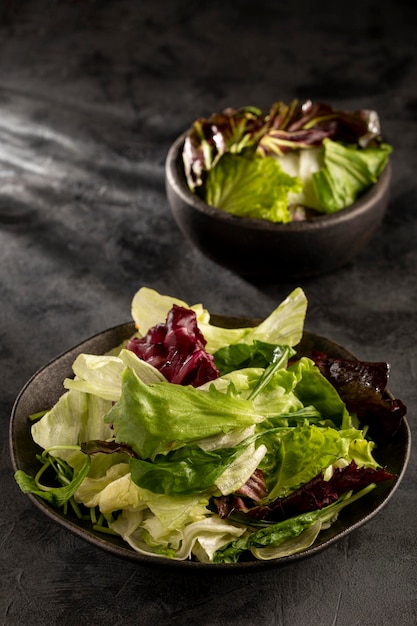 Mezcla de ensalada de lechuga en un tazón