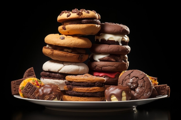 Foto mezcla de galletas dulces