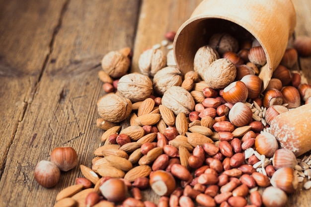 Mezcla de nueces Almendras, nueces, cacahuetes, avellanas, pipas de girasol