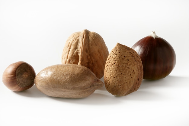 Mezcla de nueces, nueces, nuez, avellana, almendra, castaña