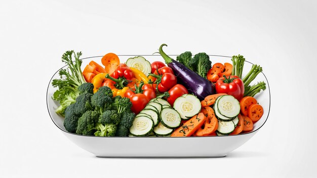 mezcla de verduras cocidas en un tazón variedad de verduras a la parrilla en un tazo en fondo abstracto calabacín 8K