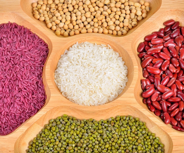 Mezclar frijoles y arroz en blanco