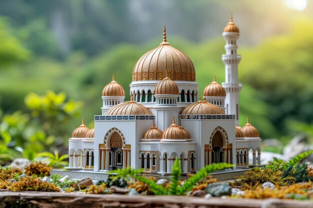 La mezquita de Acourt de fotografía profesional de escultura de arcilla en miniatura.