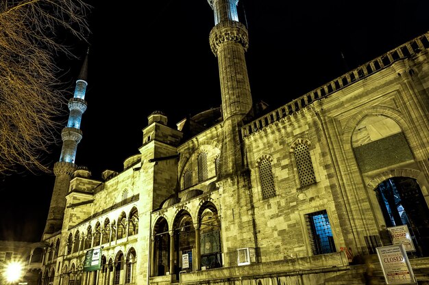 Mezquita azul en la noche Estambul Turquía