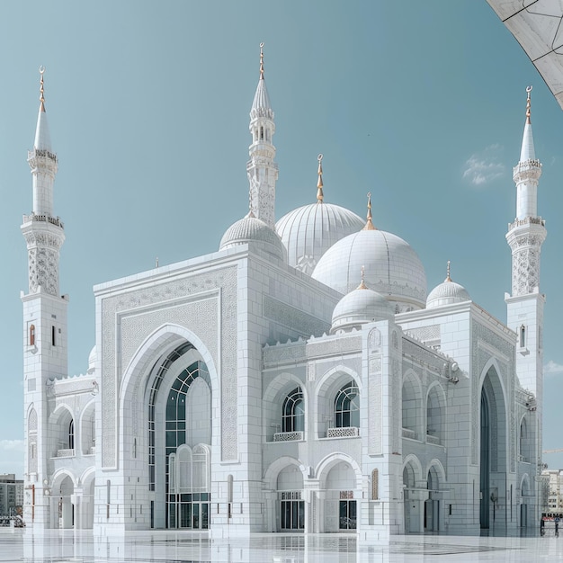 Mezquita Blanca Ramla hermosa mezquita con cúpulas y minaretes blancos un símbolo de Ramla Israel