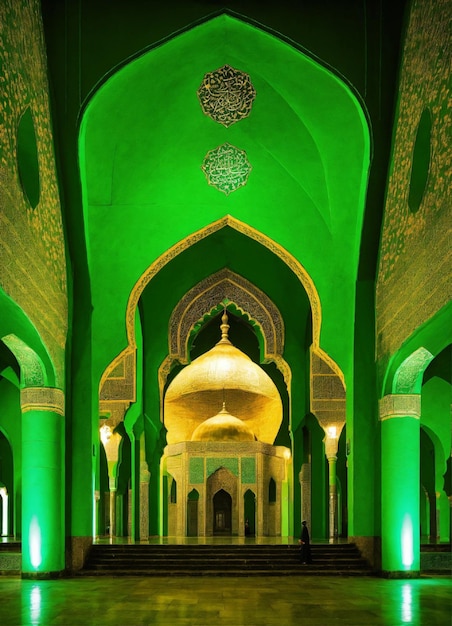 La mezquita de color verde