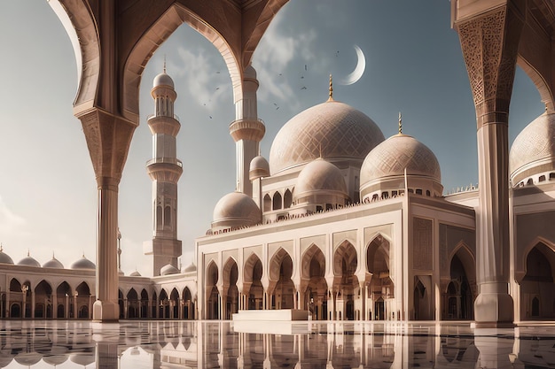 La Mezquita Majestuosa en el Ramadán Kareem