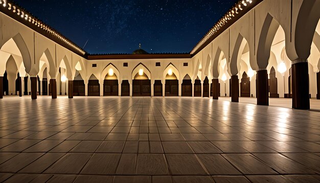 Foto mezquita nocturna con el fondo