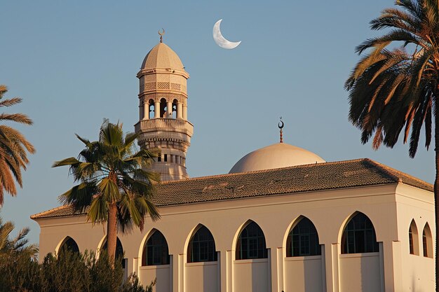 La Mezquita del Oasis Celestial y la Luna Media