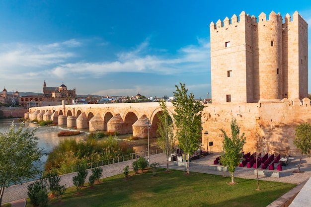 Mezquita y puente romano en Córdoba, España