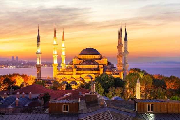 Mezquita Sultan Ahmet y los colores del atardecer Estambul Turquia