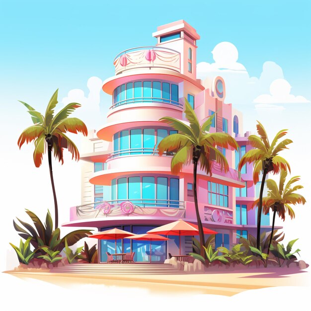 Foto miami beach clipart isolado em fundo branco