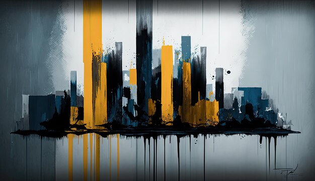 Miami city abstract minimal yellow ai generó ilustración de alta calidad