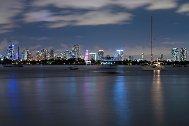 Miami. Panoramablick auf die Skyline und die Küste von Miami.