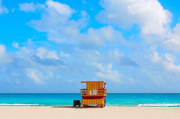 Miami, praia, baywatch, torre, praia sul, flórida