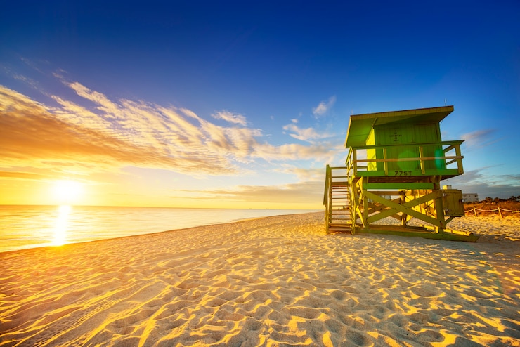 Foto miami south beach amanecer
