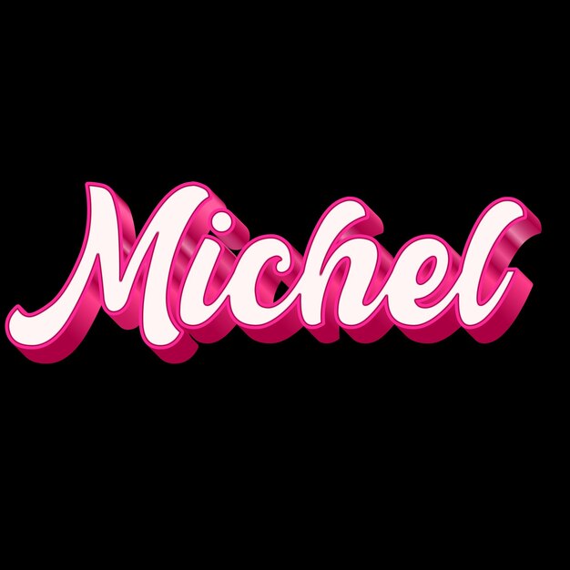 Foto michel typographie 3d-design pink schwarz weiß hintergrundfoto jpg.