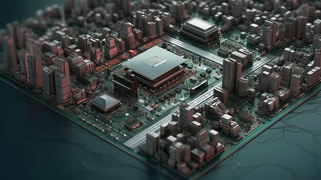 Microchip City Digitale Kunst