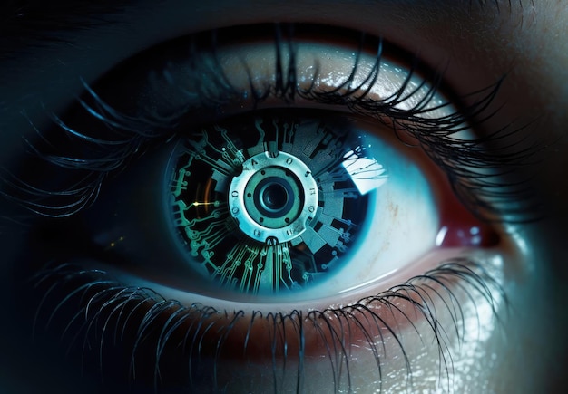 Un microchip en el ojo de una persona