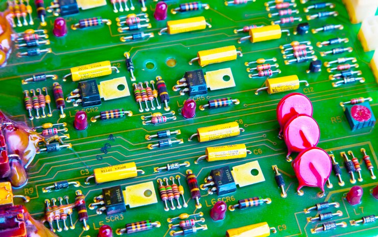 Foto microcircuito de placa de circuito electrónico de la máquina de soldadura unidad de control de la máquina de soldadura