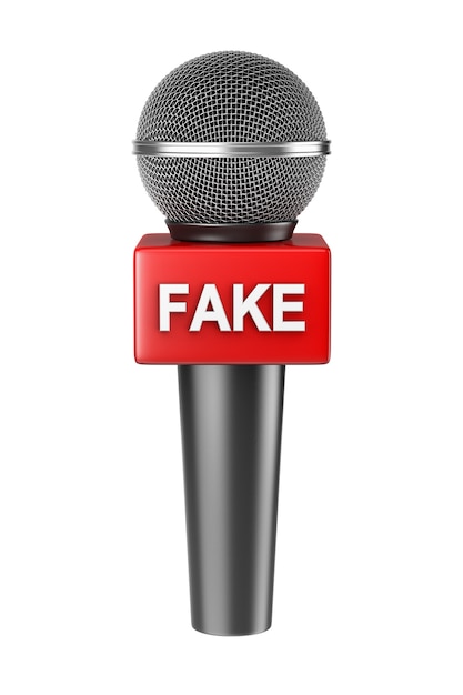 Foto microfone fake news isolated