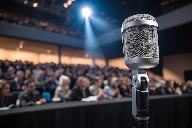 microfone no palco conferência de orador