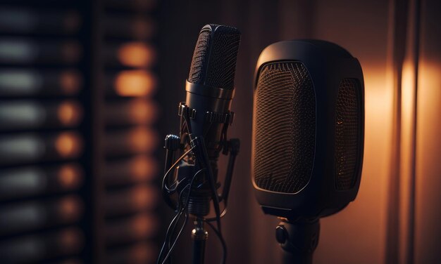Micrófono en el estudio de grabación de música
