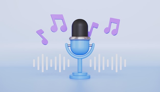 Micrófono con nota de música es el símbolo de grabación de micrófono para el canto de música y audio
